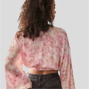 Urban Outfitters Cassandra Wrap Top In Pink Size Small